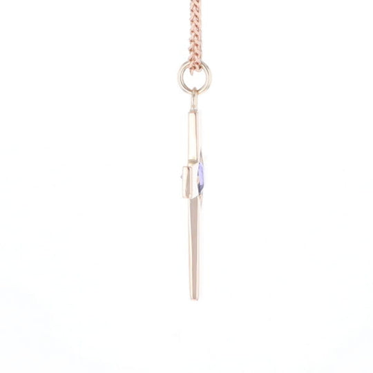 Cross Pendant with Purple Sapphire