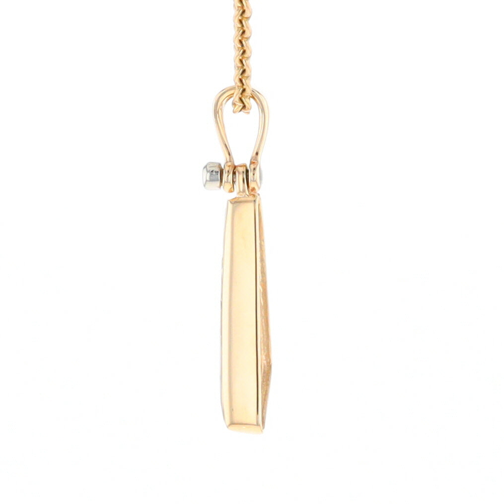 Triangular Gold Quartz Pendant - G2