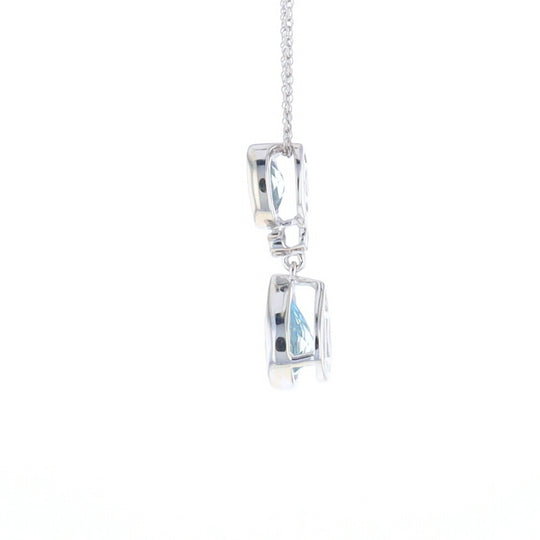 Oval and Pear-Shaped Aquamarine Pendant