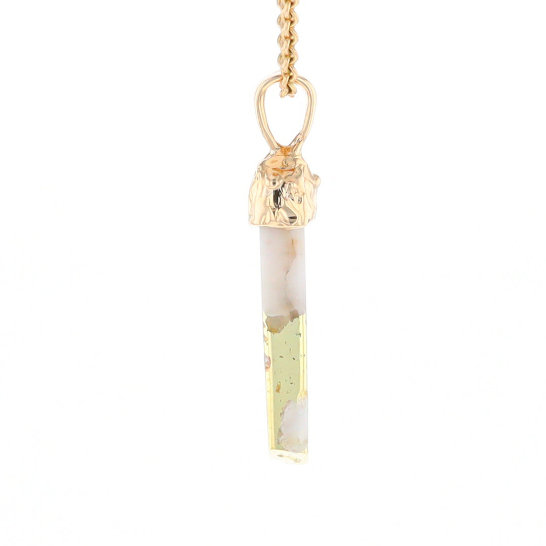 Gold Quartz Free Form Pendant