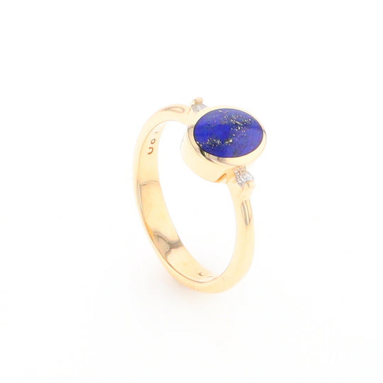 Oval Lapis Diamond Ring