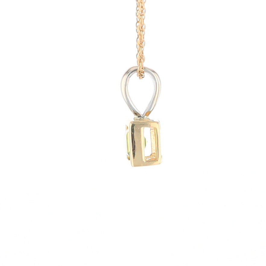 Two-Tone Bezel Peridot Pendant