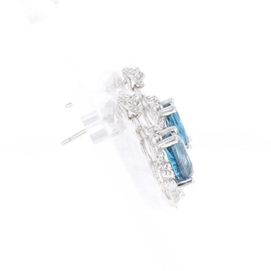London Blue Topaz in Filigree Setting Dangle Earrings