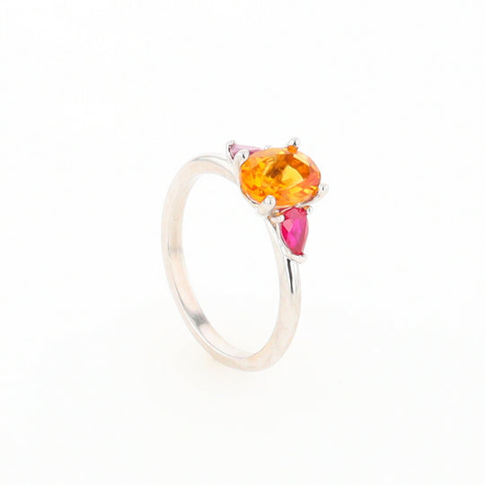 Fall Season Citrine and Ruby Ring