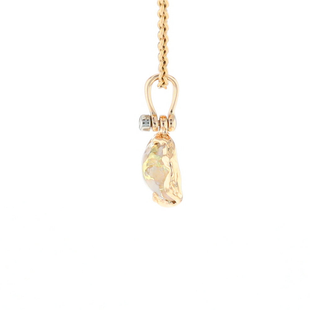 Gold Quartz Freeform Pendant - G1