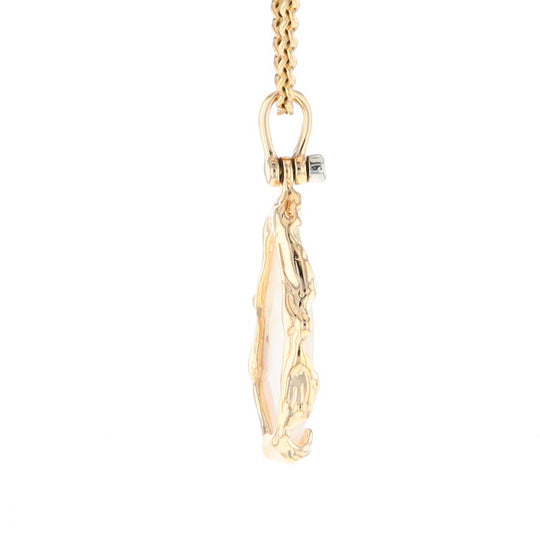 Gold Quartz Freeform Pendant  (G2)