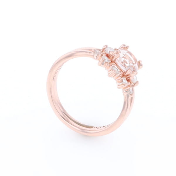 Two Ring Morganite Wedding Set