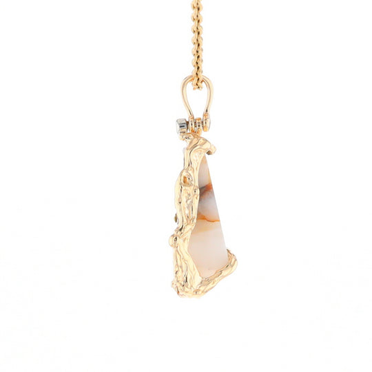 Gold Quartz Freeform Pendant - G3