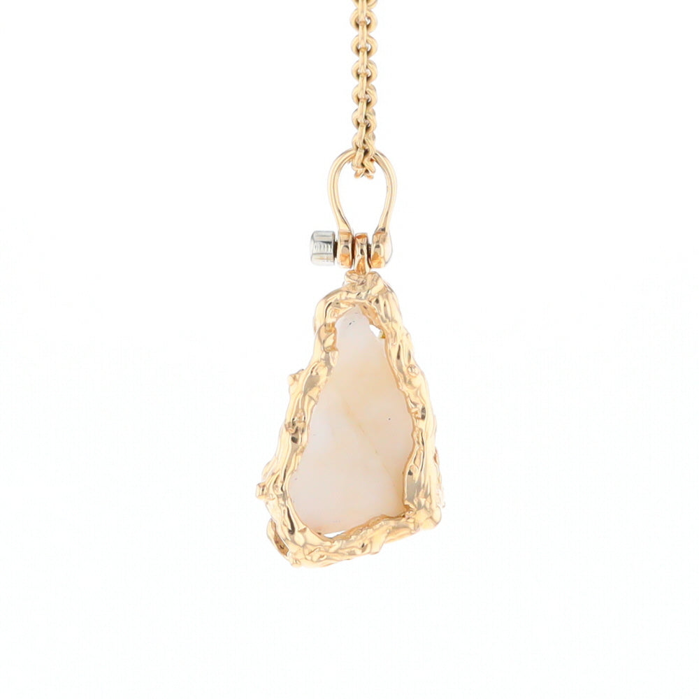 Rough Gold Quartz Freeform Pendant