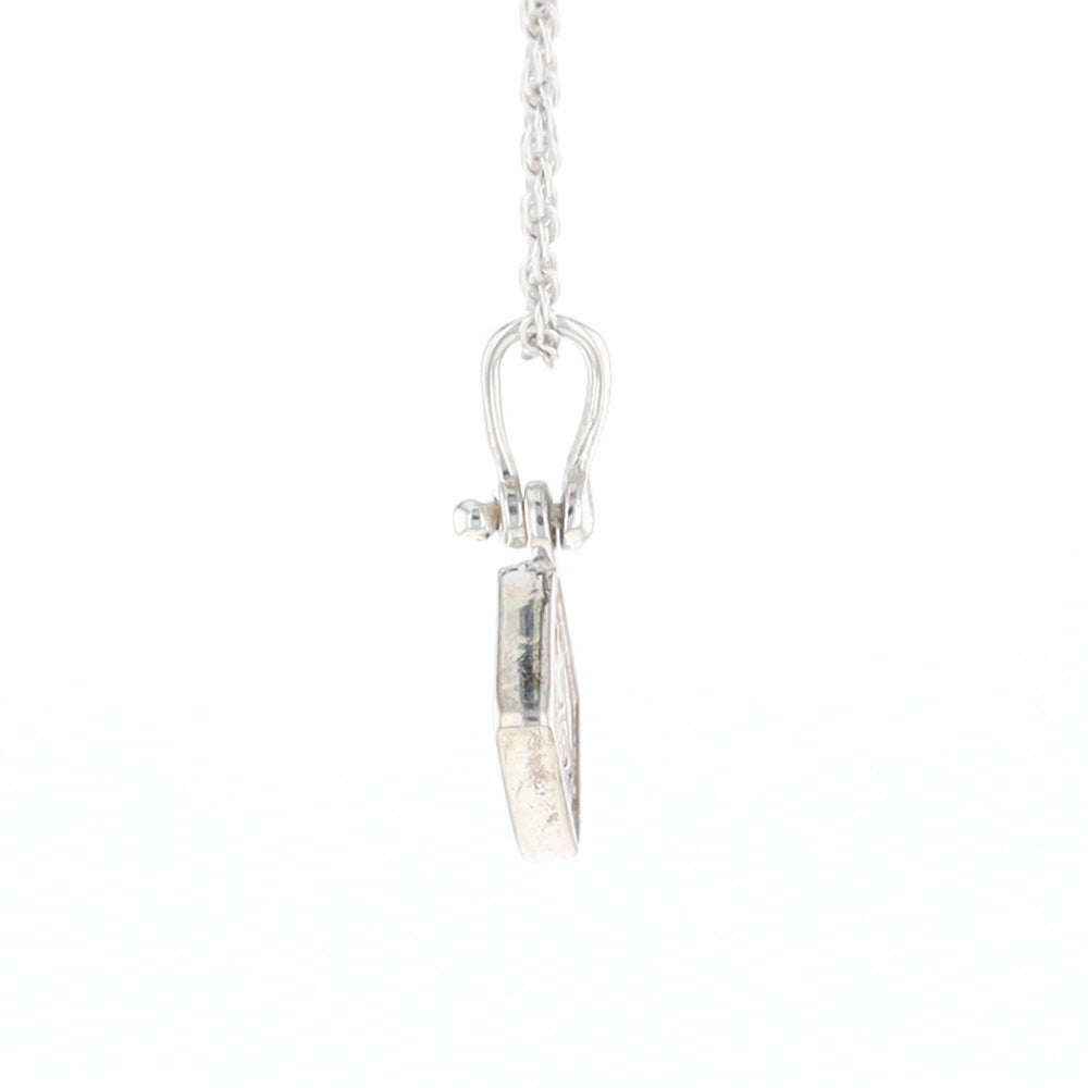 Sterling Silver Gold Quartz Inlaid Diamond Pendant - G3