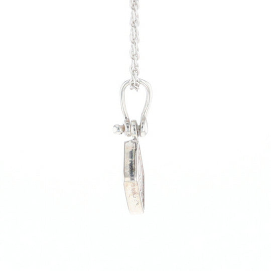 Sterling Silver Gold Quartz Inlaid Diamond Pendant - G3