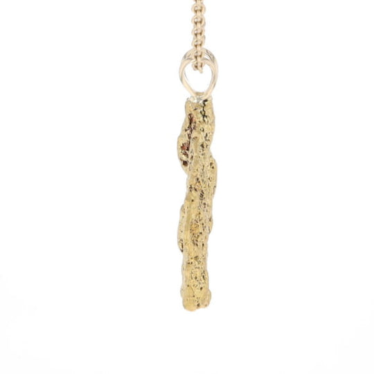 Gold Natural Nugget Flat Pendant