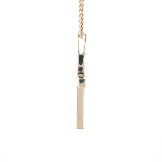 Gold Quartz Pendant 4 Section Inlaid Cross Pendant