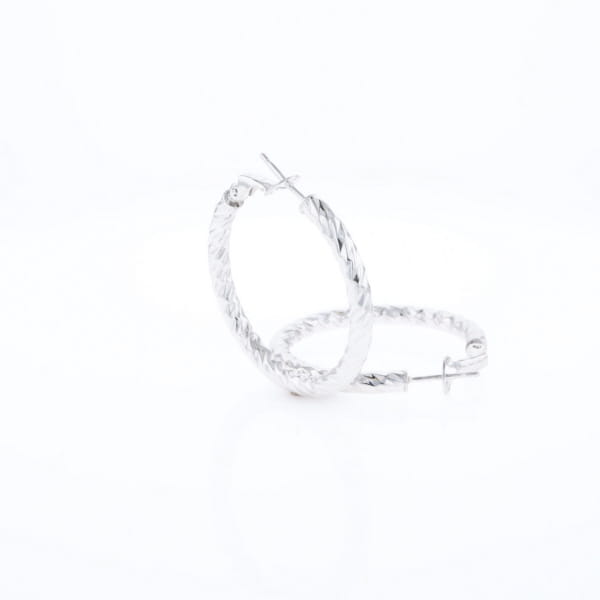 Diamond Cut Hoop Earrings