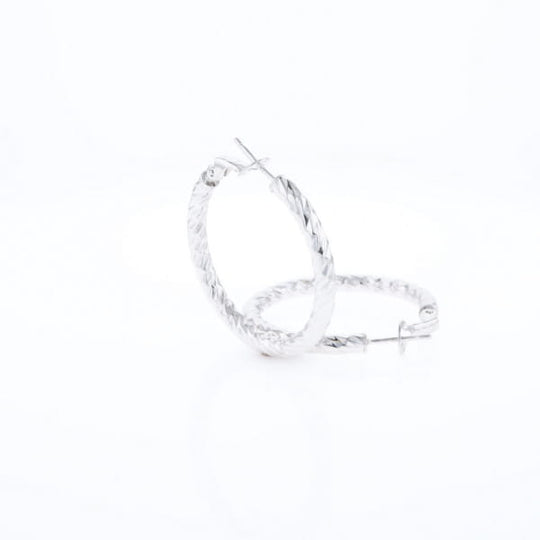 Diamond Cut Hoop Earrings