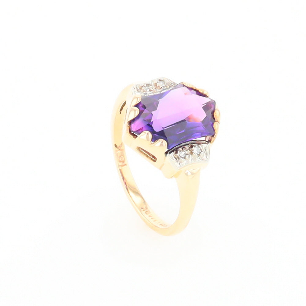 Vintage Hexagon Sapphire Ring