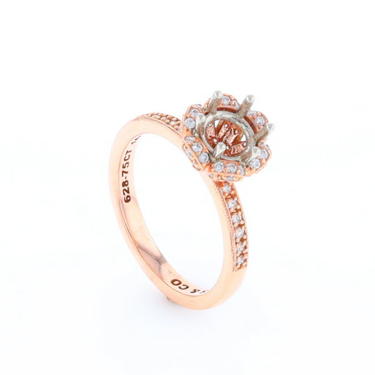 Semi-Mount Flower Engagement Ring