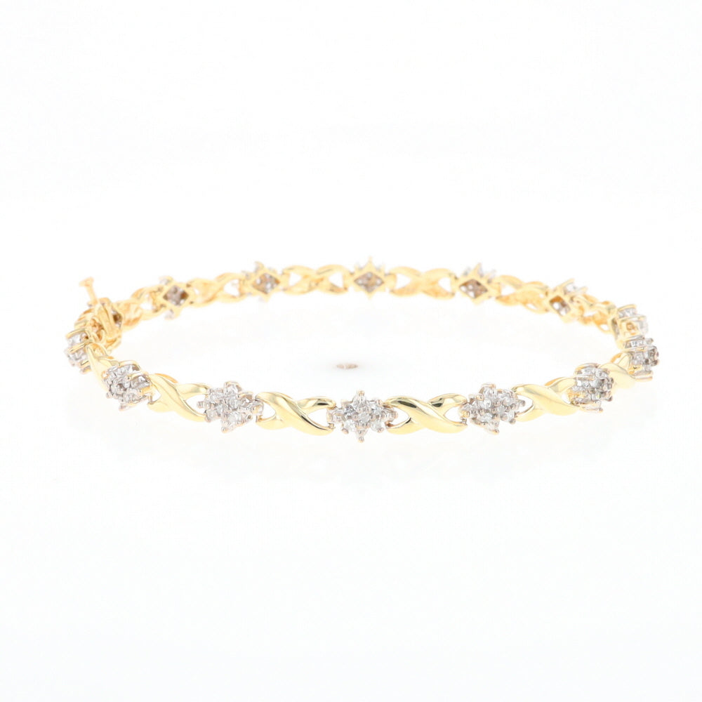 Diamond Cluster & Infinity Link Tennis Bracelet