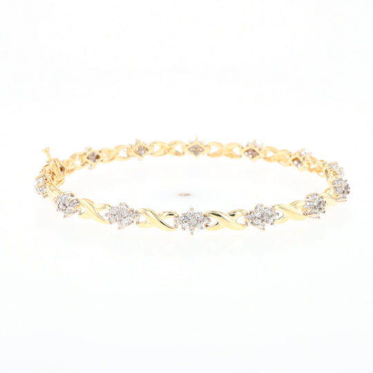 Diamond Cluster & Infinity Link Tennis Bracelet