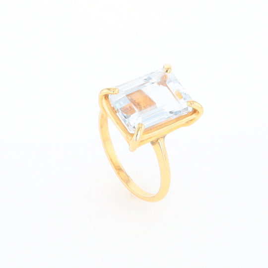 Emerald Cut Blue Topaz Ring