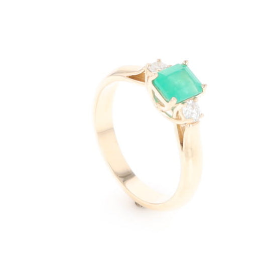 Emerald 3-Stone Trellis Ring