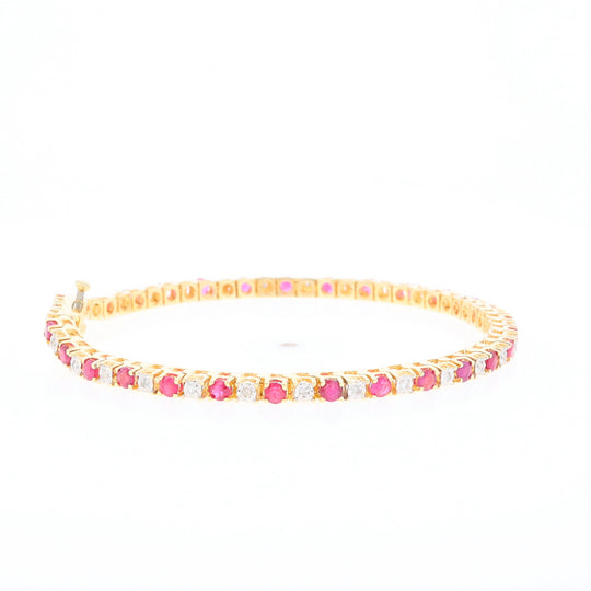 Ruby and Diamond Tennis Bracelet