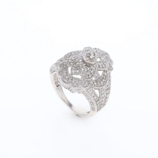 Floral Filigree Design Diamond Ring