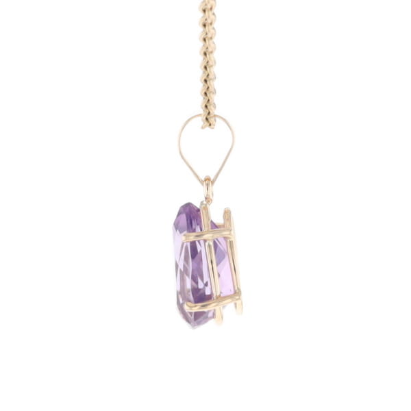 Pear Solitaire Amethyst Pendant