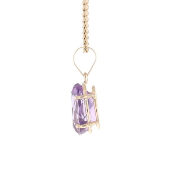 Pear Solitaire Amethyst Pendant