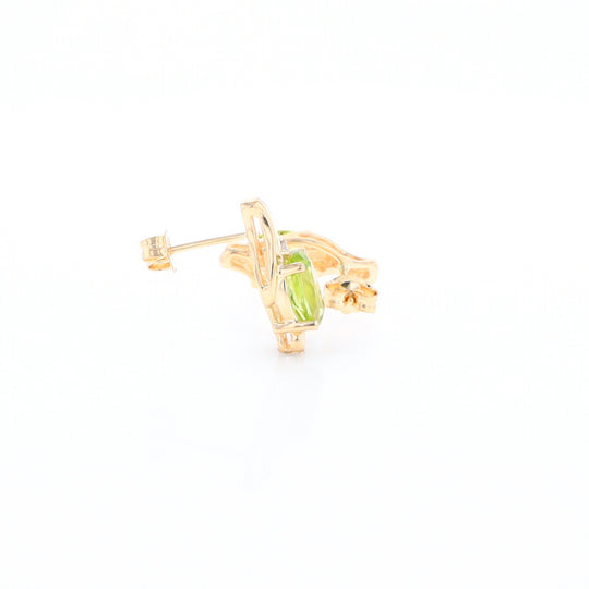 Peridot Ribbon Stud Earrings