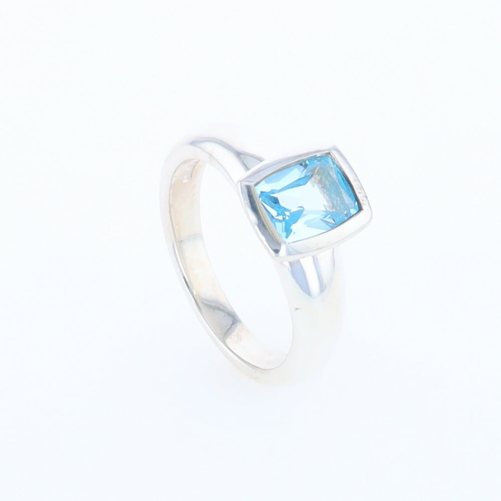 Bezel Blue Topaz Ring