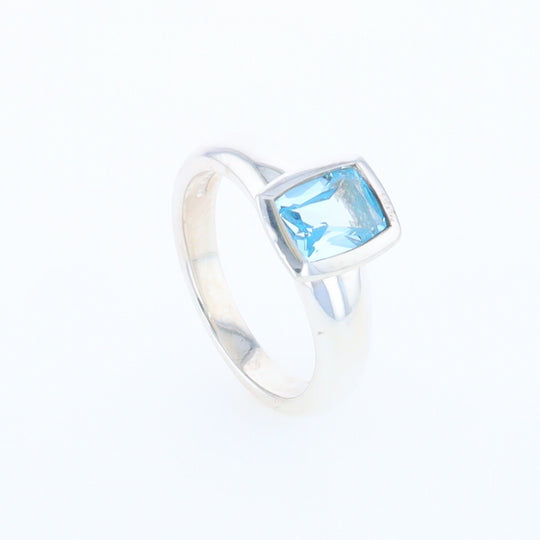 Bezel Blue Topaz Ring