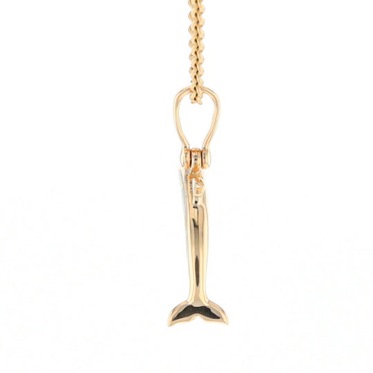 Gold Quartz Dolphin Pendant - G2