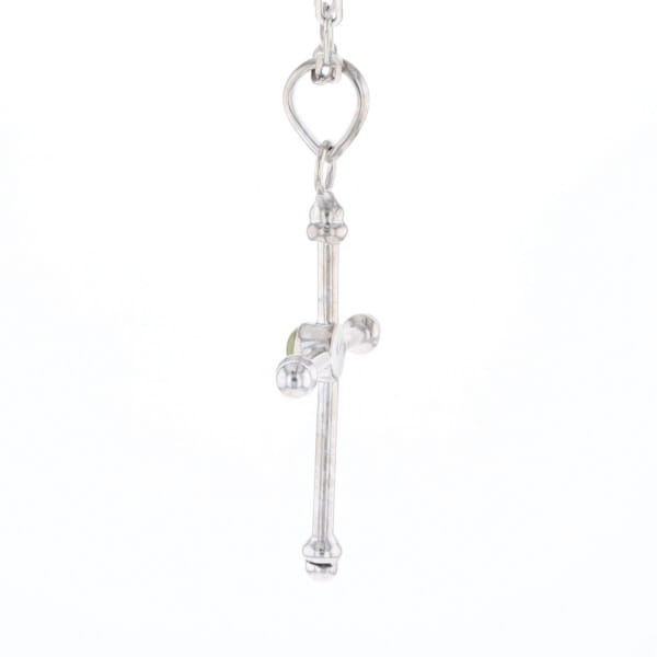 Silver Peridot Cross
