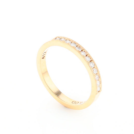 Yellow Gold Milgrain Diamond Wedding Band