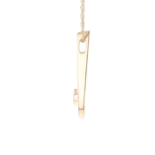 Open Teardrop Round Gold Quartz Inlaid Pendant
