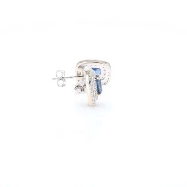 Double Halo Sapphire Earrings
