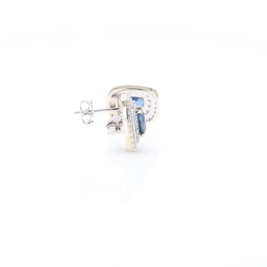 Double Halo Sapphire Earrings