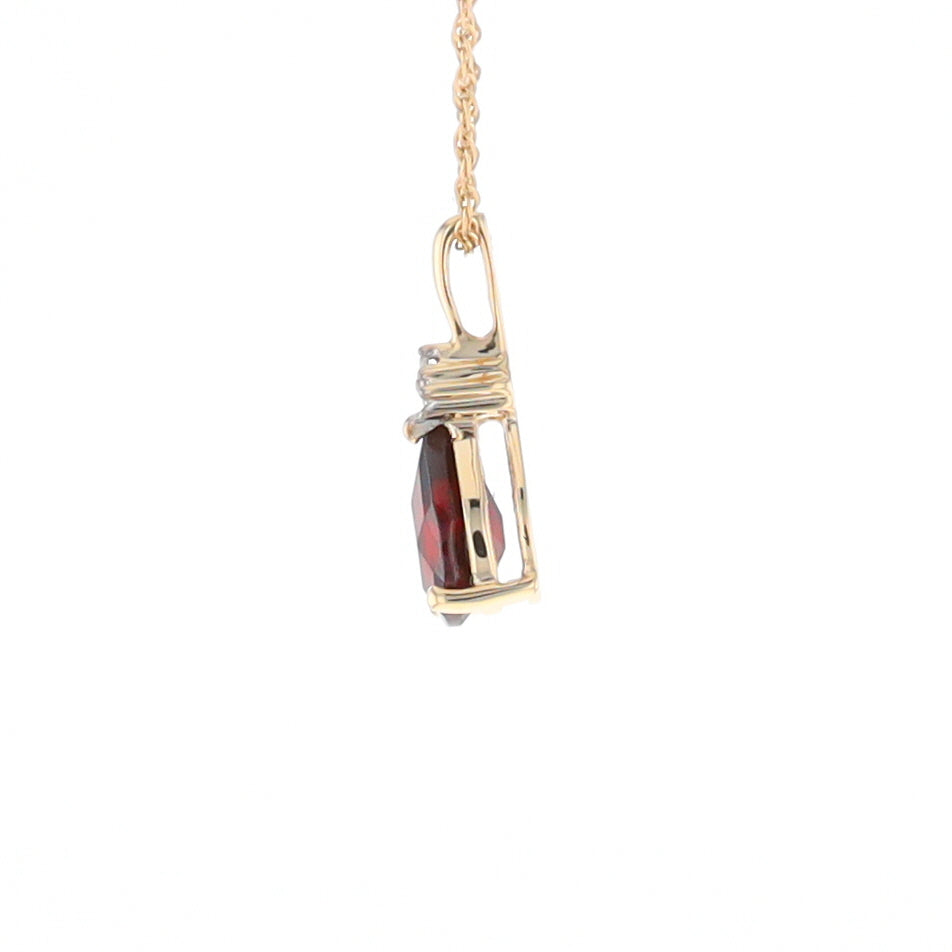 Pear Checkered Garnet Pendant