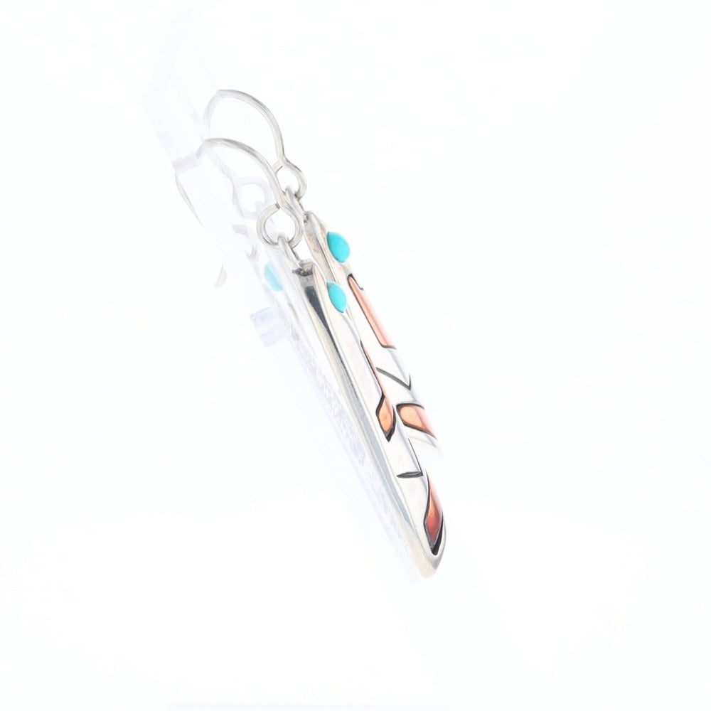 Native Triangle Turquoise Hook Earrings