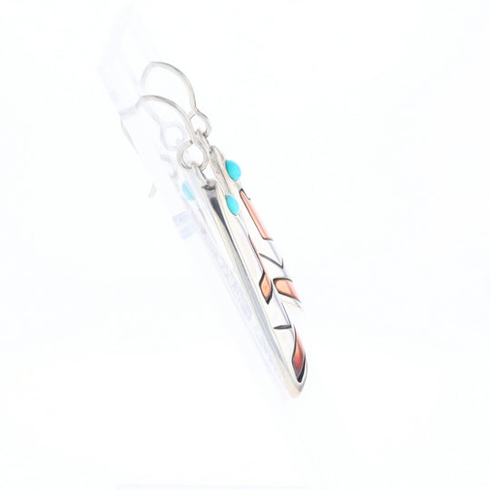 Native Triangle Turquoise Hook Earrings