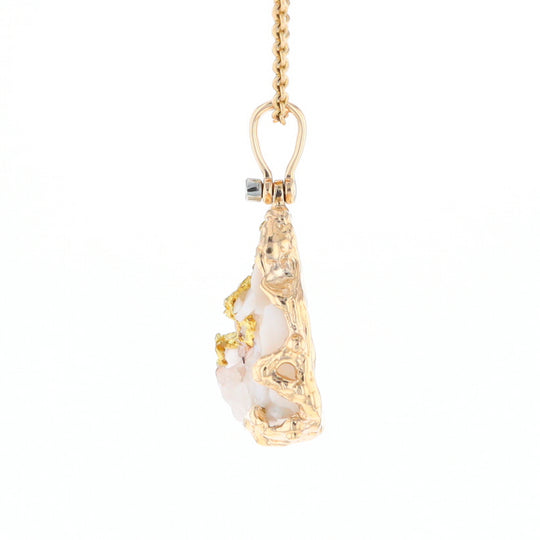 Rough Gold Quartz Freeform Pendant