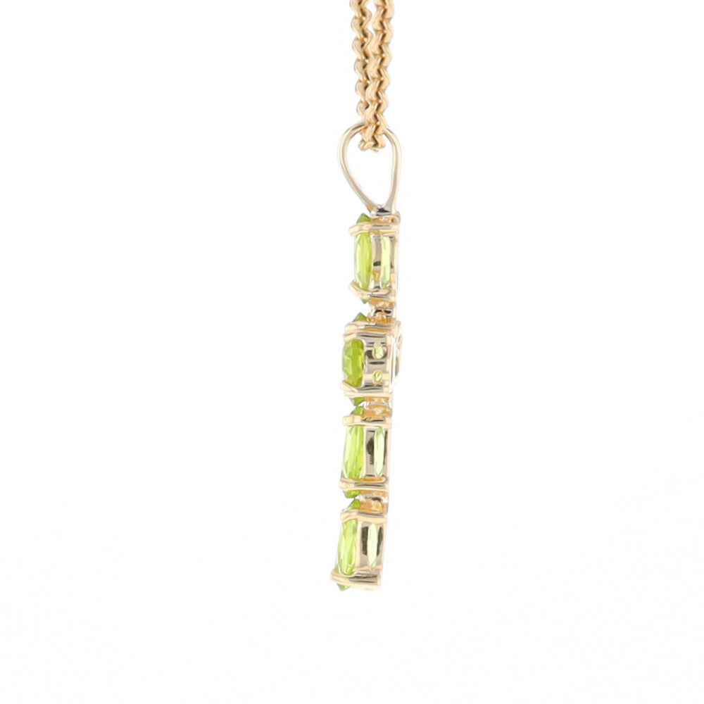 Oval Peridot Cross Pendant
