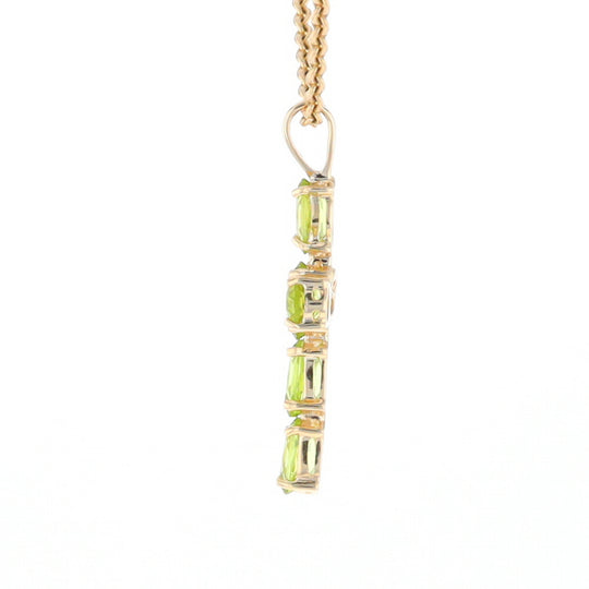 Oval Peridot Cross Pendant