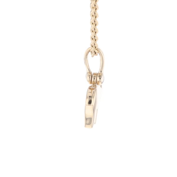 Gold Quartz Inlaid Polar Bear Pendant