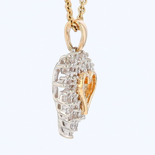 Yellow Gold Diamond Heart Pendant