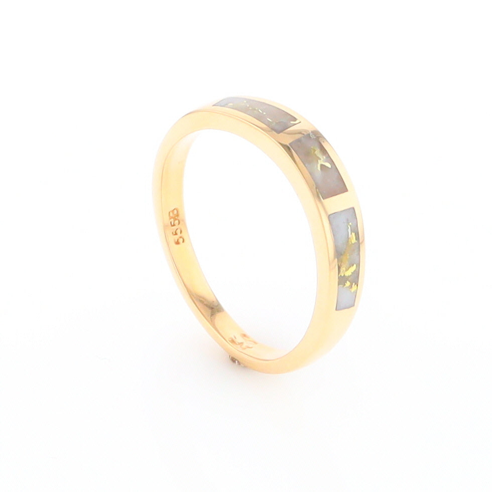 3 Section Gold Quartz Ring Lady’s Anniversary Band G2