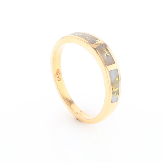 3 Section Gold Quartz Ring Lady’s Anniversary Band G2