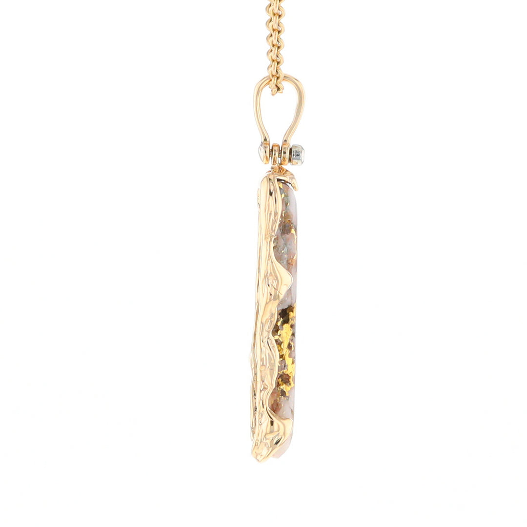 Gold Quartz Freeform Pendant (G2)