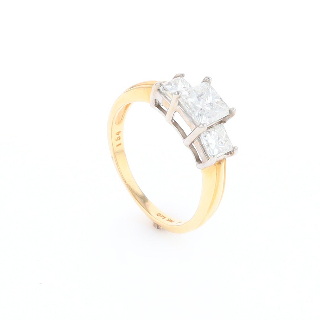 Two-Tone Princess Cut Diamond Engagement Ring